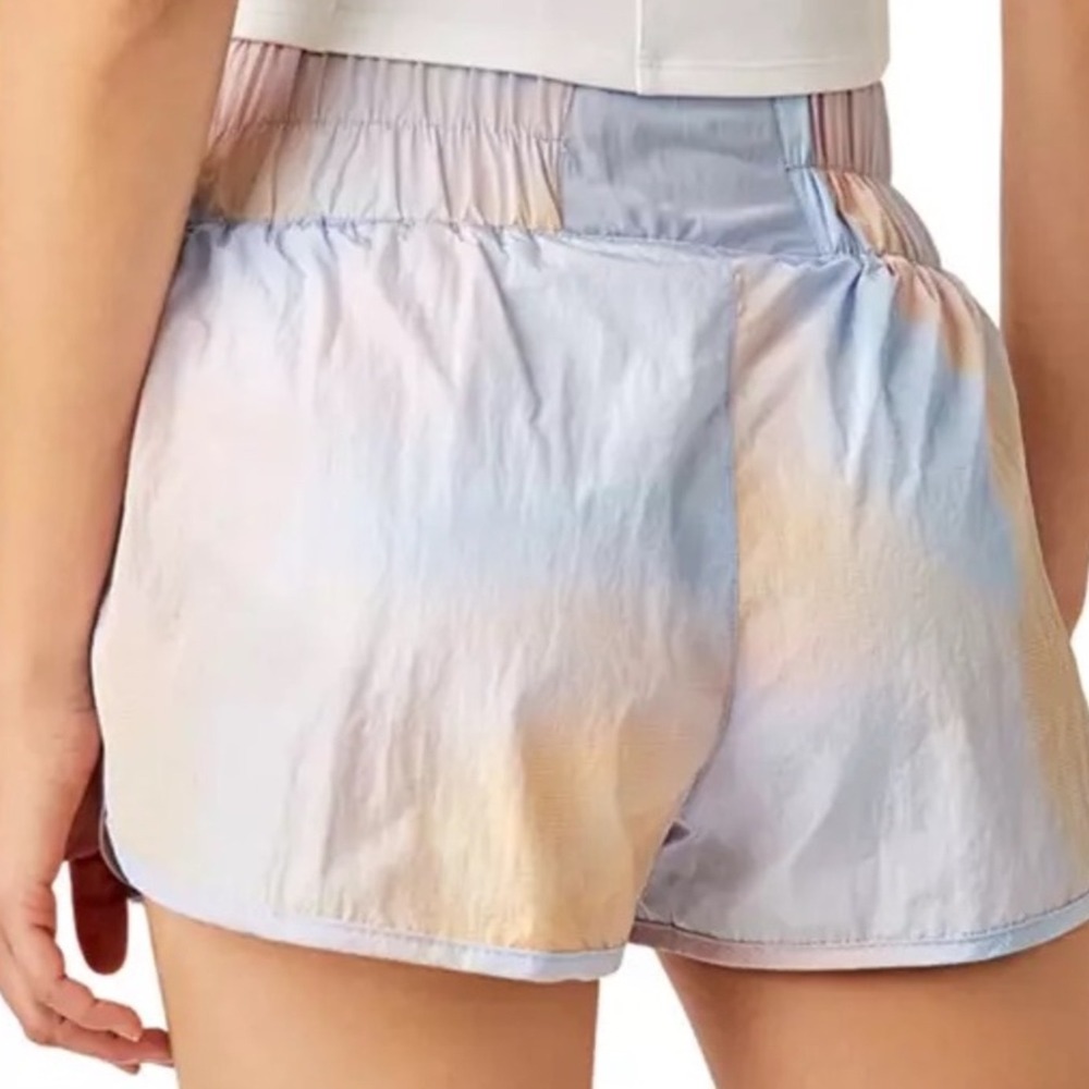 FP Movement The Way Home Tie Dye Shorts Blue Orange Smocked High Waist M Running